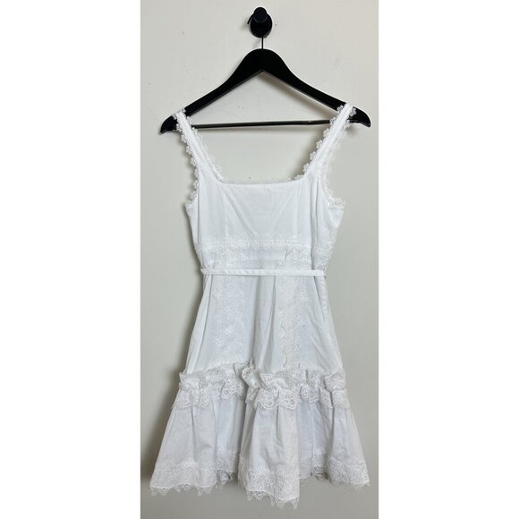CINQ A SEPT Aziza Lace Sleeveless Minidress in White Size US 0 - Picture 7 of 11